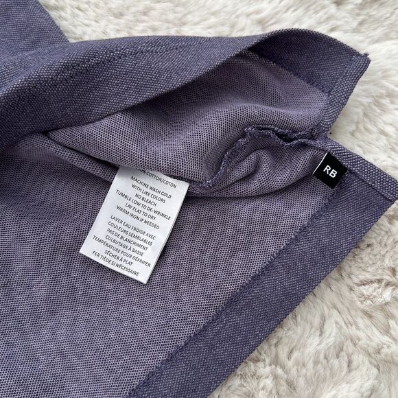 Robert Barakett Polo Findlay Short Sleeve Shirt Heathered Purple Size M - Picture 6 of 7